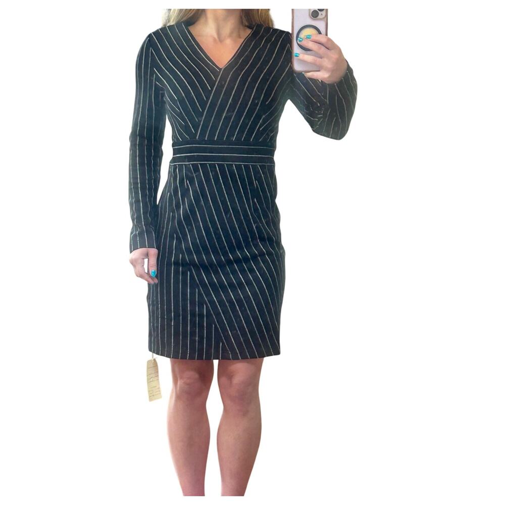 NWT Cara Pinstripe Wrap Dress - Office Siren / Corporate Core - Small